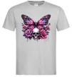 Мужская футболка Метелик череп та троянди Серый Мужская футболка Метелик череп та троянди Серый фото