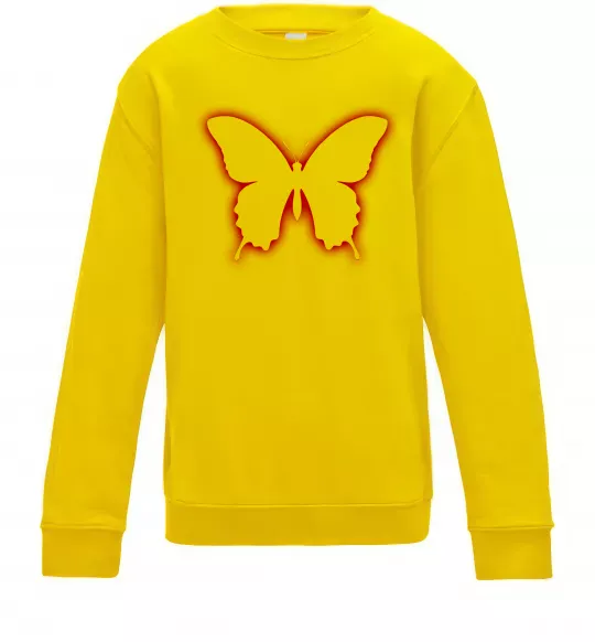 Детский Свитшот Неоновий силует метелика Солнечно желтый фото