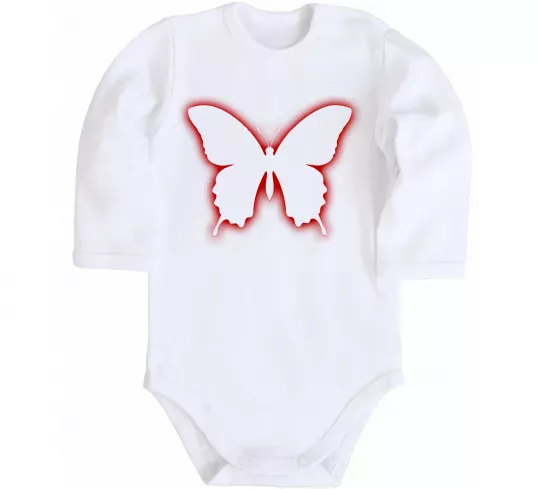 Детский боди Неоновий силует метелика Белый фото