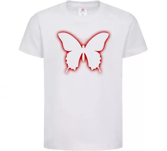Детская футболка Неоновий силует метелика Белый фото