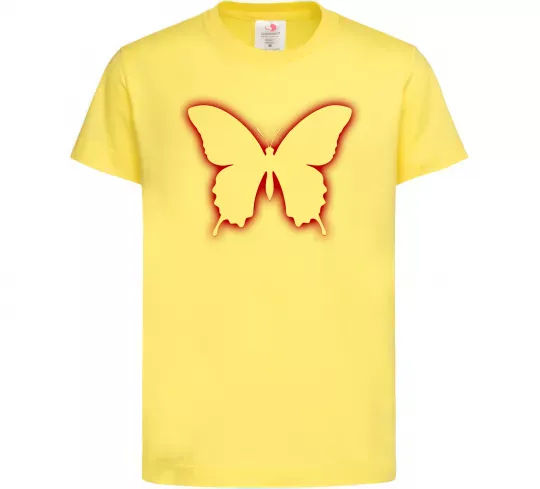 Детская футболка Неоновий силует метелика Лимонный фото