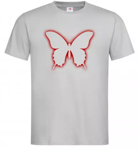 Мужская футболка Неоновий силует метелика Серый фото
