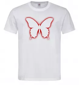 Мужская футболка Неоновий силует метелика Белый фото