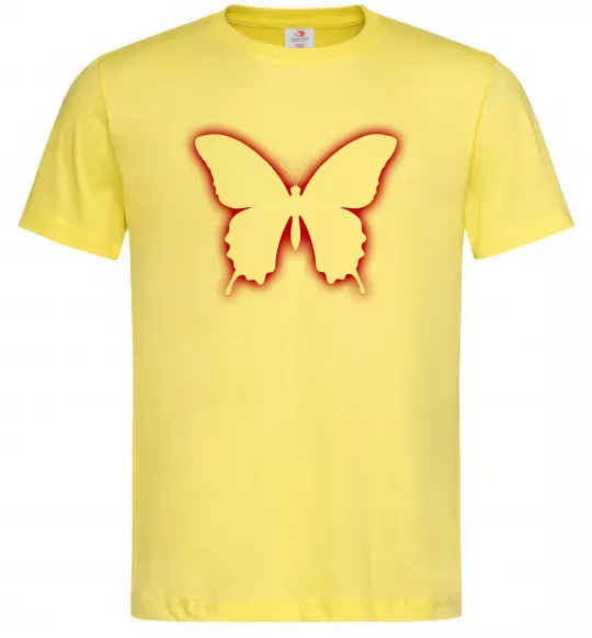 Мужская футболка Неоновий силует метелика Лимонный фото
