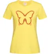 Женская футболка Неоновий силует метелика Лимонный фото