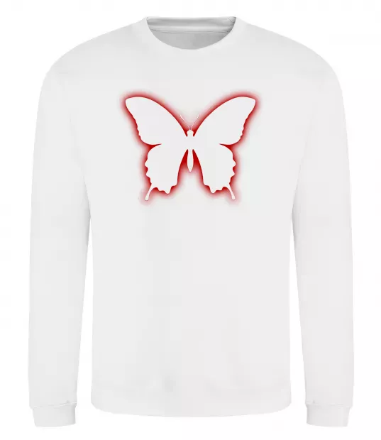 Світшот Неоновий силует метелика Білий фото