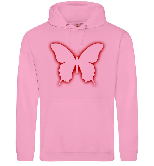 Мужская толстовка (худи) Неоновий силует метелика Розовый фото