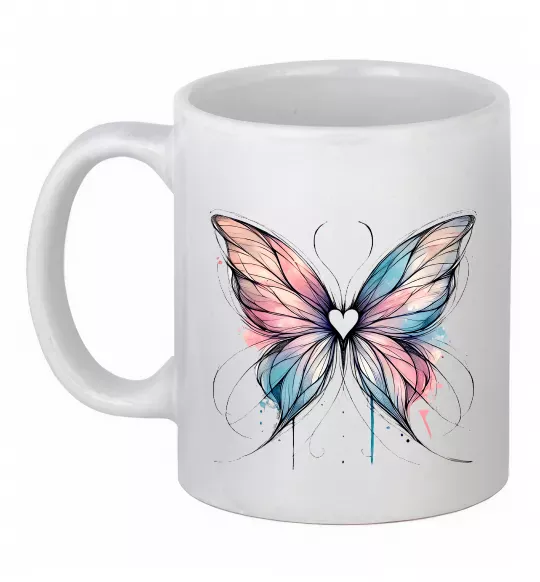 Чашка керамическая Метелик арт Белый фото