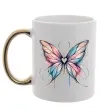 Чашка с цветной ручкой Метелик арт Золото фото