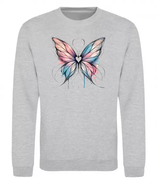 Свитшот Метелик арт Серый меланж фото