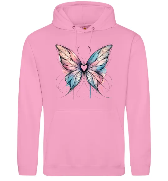 Чоловіча толстовка (худі) Метелик арт Рожевий фото