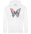 Чоловіча толстовка (худі) Метелик арт Білий фото
