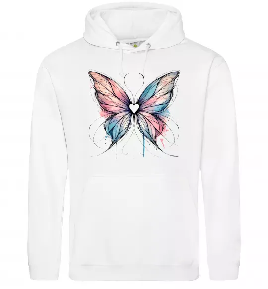 Жіноча толстовка (худі) Метелик арт Білий фото