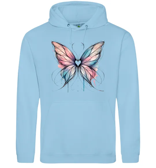 Жіноча толстовка (худі) Метелик арт Блакитний фото