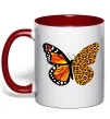 Чашка с цветной ручкой Метелик леопард Красный фото