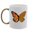 Чашка с цветной ручкой Метелик леопард Золото фото
