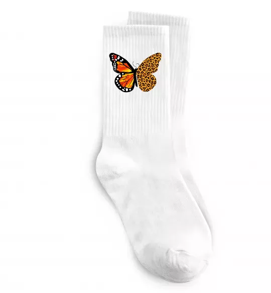 Носки Метелик леопард Белый фото