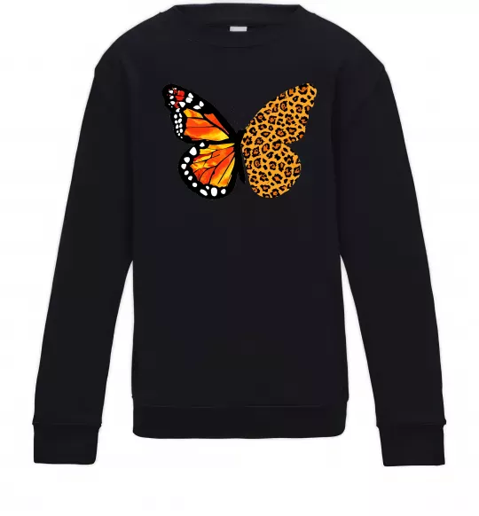 Детский Свитшот Метелик леопард Черный фото