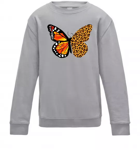 Детский Свитшот Метелик леопард Серый меланж фото