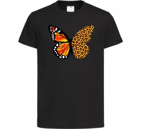 Детская футболка Метелик леопард Черный фото