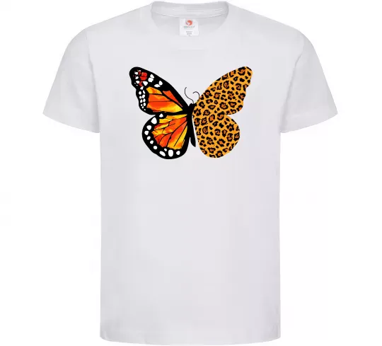 Детская футболка Метелик леопард Белый фото