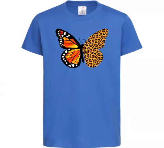 Детская футболка Метелик леопард Ярко-синий фото