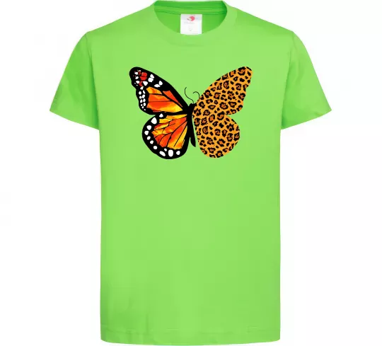 Детская футболка Метелик леопард Лаймовый фото