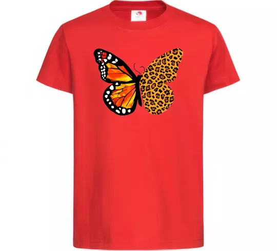 Детская футболка Метелик леопард Красный фото