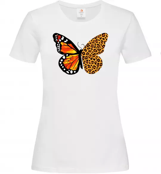 Женская футболка Метелик леопард Белый фото