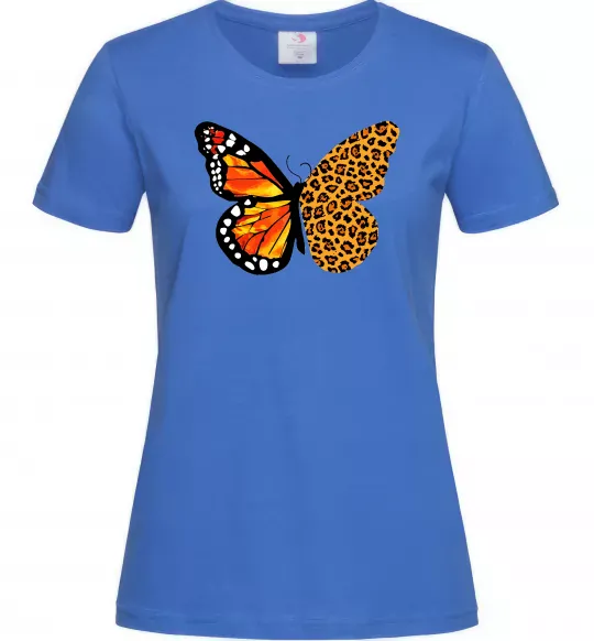 Женская футболка Метелик леопард Ярко-синий фото