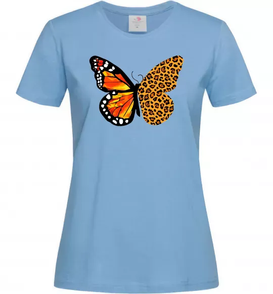 Женская футболка Метелик леопард Голубой фото