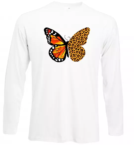 Лонгслів Метелик леопард Білий фото