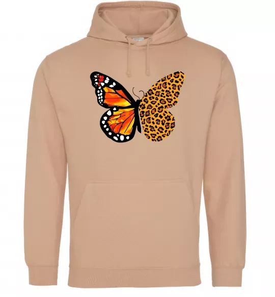 Чоловіча толстовка (худі) Метелик леопард Пісочний фото