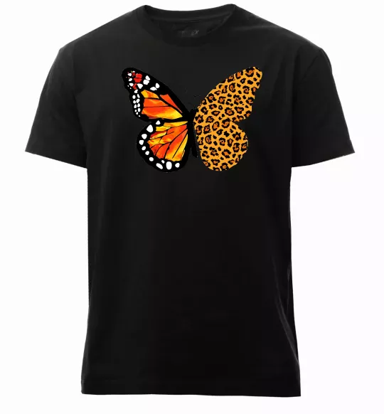 Мужская премиум футболка Метелик леопард Черный фото