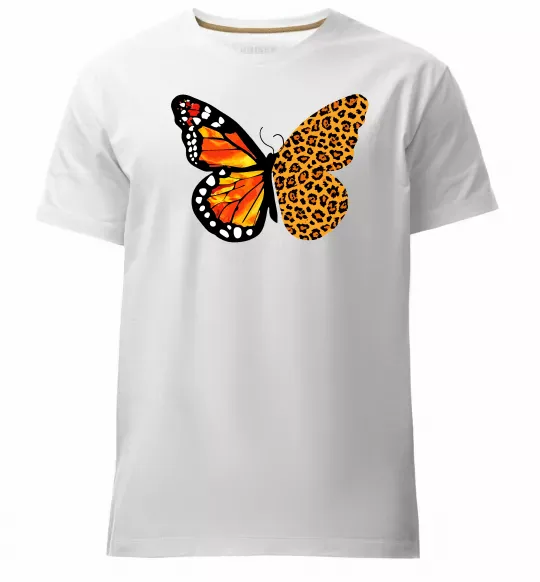 Мужская премиум футболка Метелик леопард Белый фото