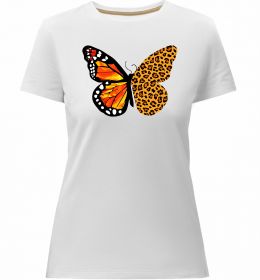 Жіноча преміум футболка Метелик леопард