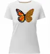 Жіноча преміум футболка Метелик леопард Білий фото