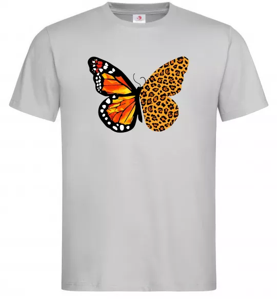 Мужская футболка Метелик леопард Серый фото
