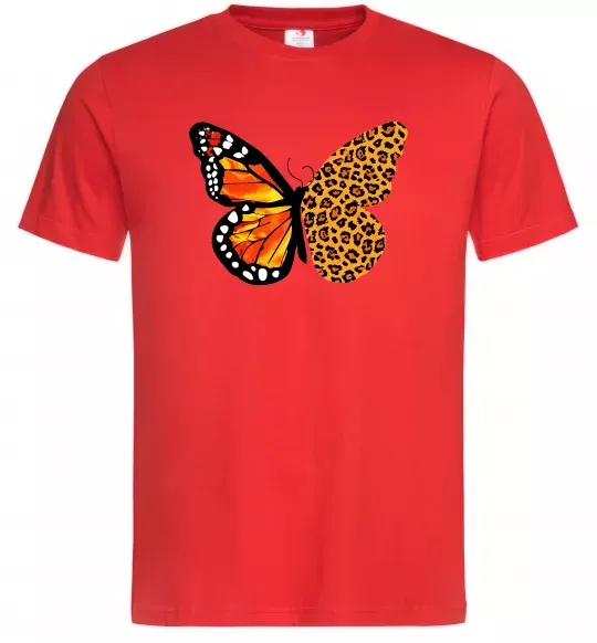 Мужская футболка Метелик леопард Красный фото