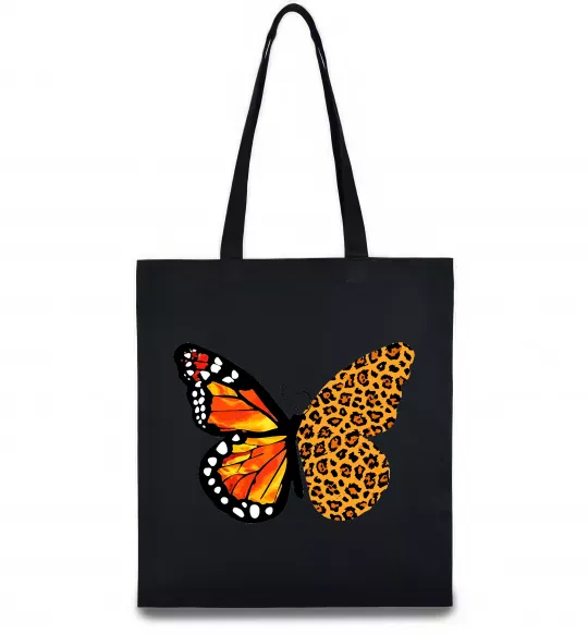 Еко-сумка Метелик леопард Чорний фото