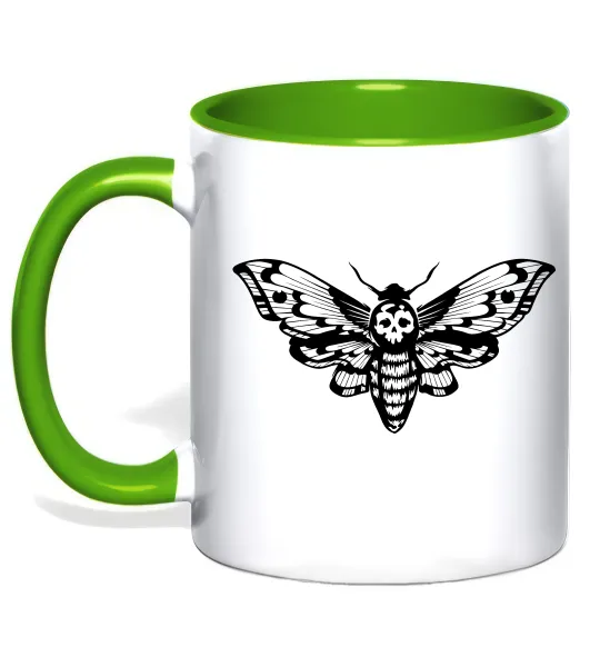 Чашка з кольоровою ручкою Бражник Лаймовий фото