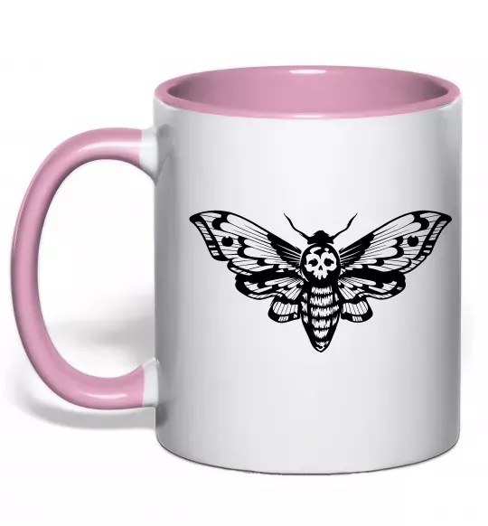 Чашка с цветной ручкой Бражник Нежно розовый фото