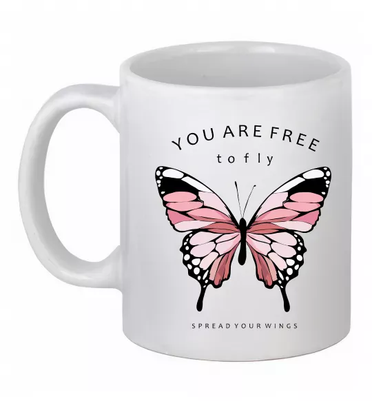 Чашка керамическая You are free to fly Белый фото