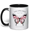 Чашка с цветной ручкой You are free to fly Черный фото