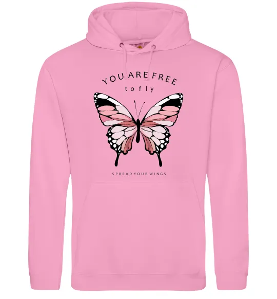 Чоловіча толстовка (худі) You are free to fly Рожевий фото