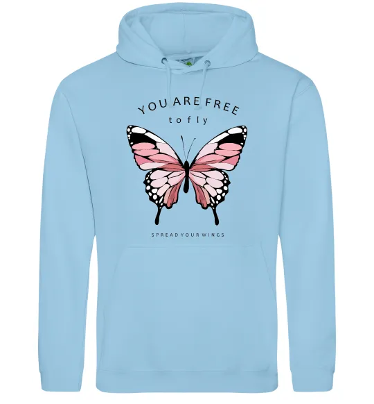 Чоловіча толстовка (худі) You are free to fly Блакитний фото