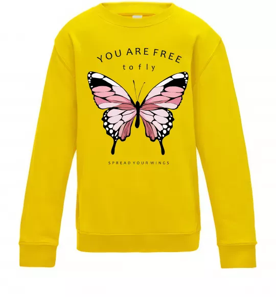 Детский Свитшот You are free to fly Солнечно желтый фото