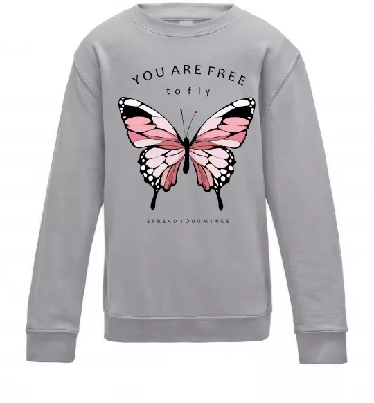 Детский Свитшот You are free to fly Серый меланж фото