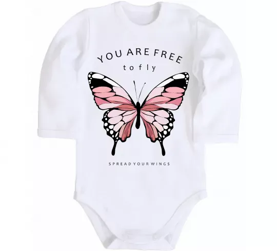 Детский боди You are free to fly Белый фото