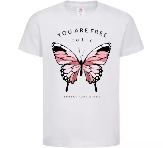 Детская футболка You are free to fly Белый фото